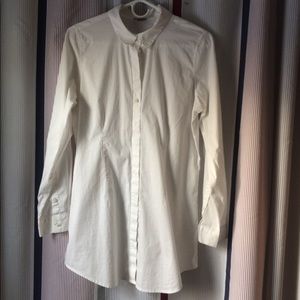 Crisp white cotton JJill button up tunic.